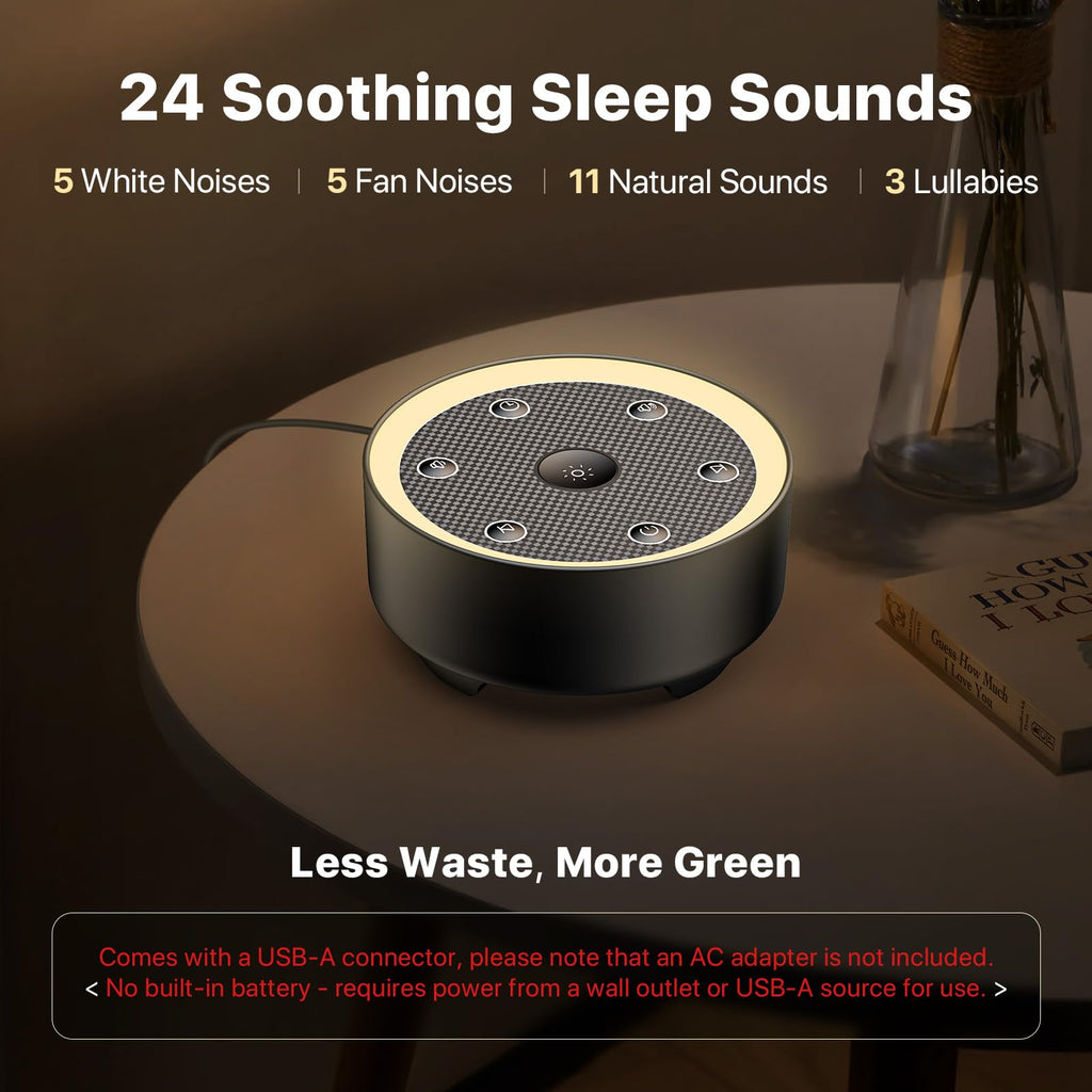 Kipcush Kipcrush Sleep Sound Machine | 24 Premium Sounds + Dimmable Night Light