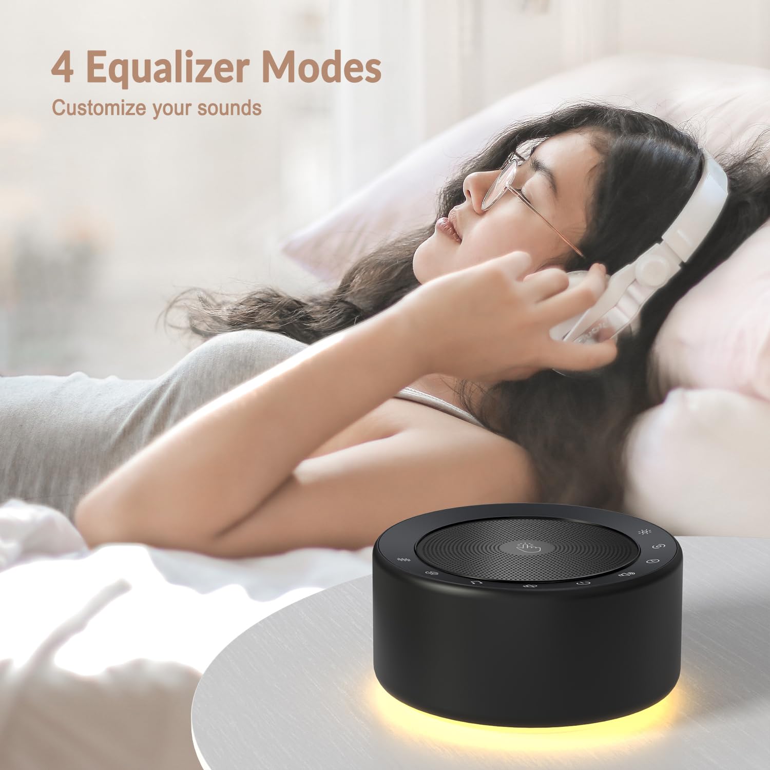 Kipcush Nursery Lamp with Sound Machine — 7-Color Night Light & 30 Soothing Sounds