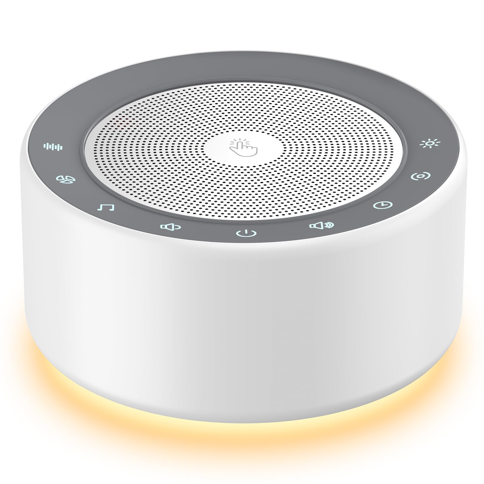 Kipcush White Noise Machine with Nursery Lamp | 30 Soothing Sounds, 8-Color Night Light, 8H Timer