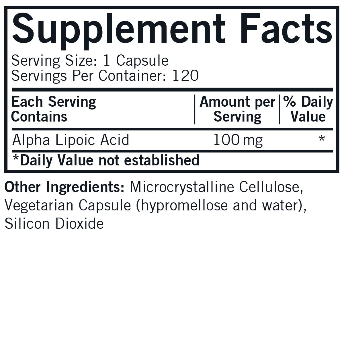 Kirkman Alpha Lipoic Acid 100 mg - Hypoallergenic | 120 Vegetarian Capsules