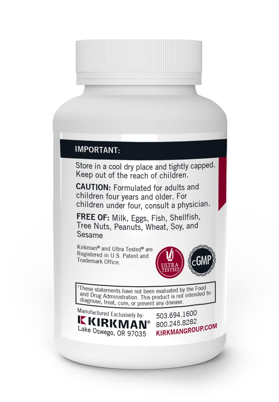 Kirkman - DMG (Dimethylglycine) 300 mg - 120 Capsules - High Potency - Supports Methylation - Hypoallergenic