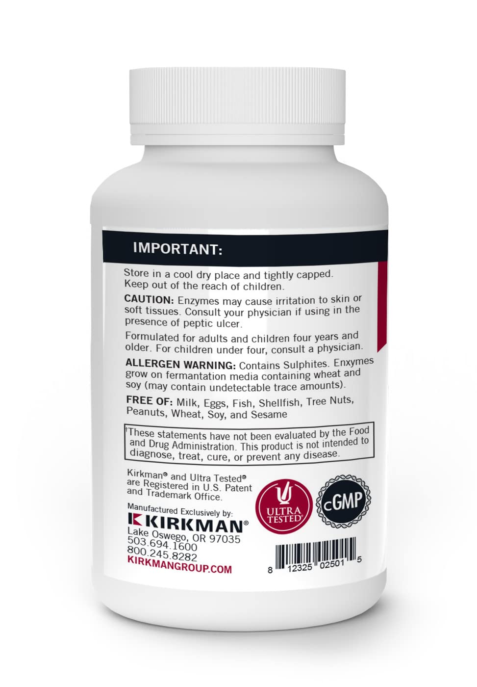 Kirkman EnZym-Complete/DPP-IV 120 Capsules | Broad Spectrum Digestive Enzyme