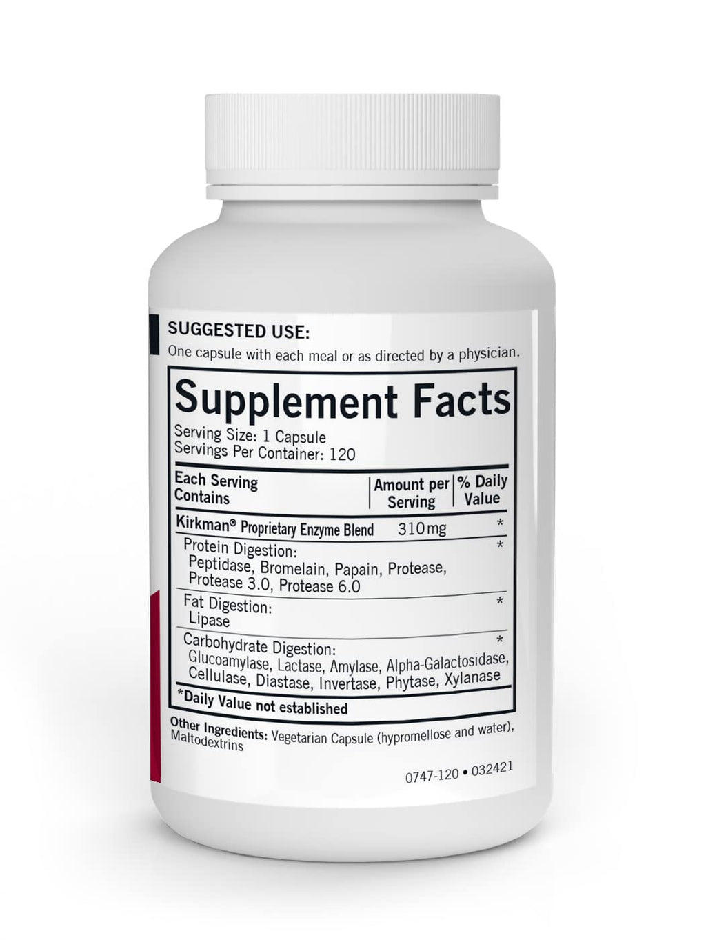 Kirkman EnZym-Complete/DPP-IV 120 Capsules | Broad Spectrum Digestive Enzyme