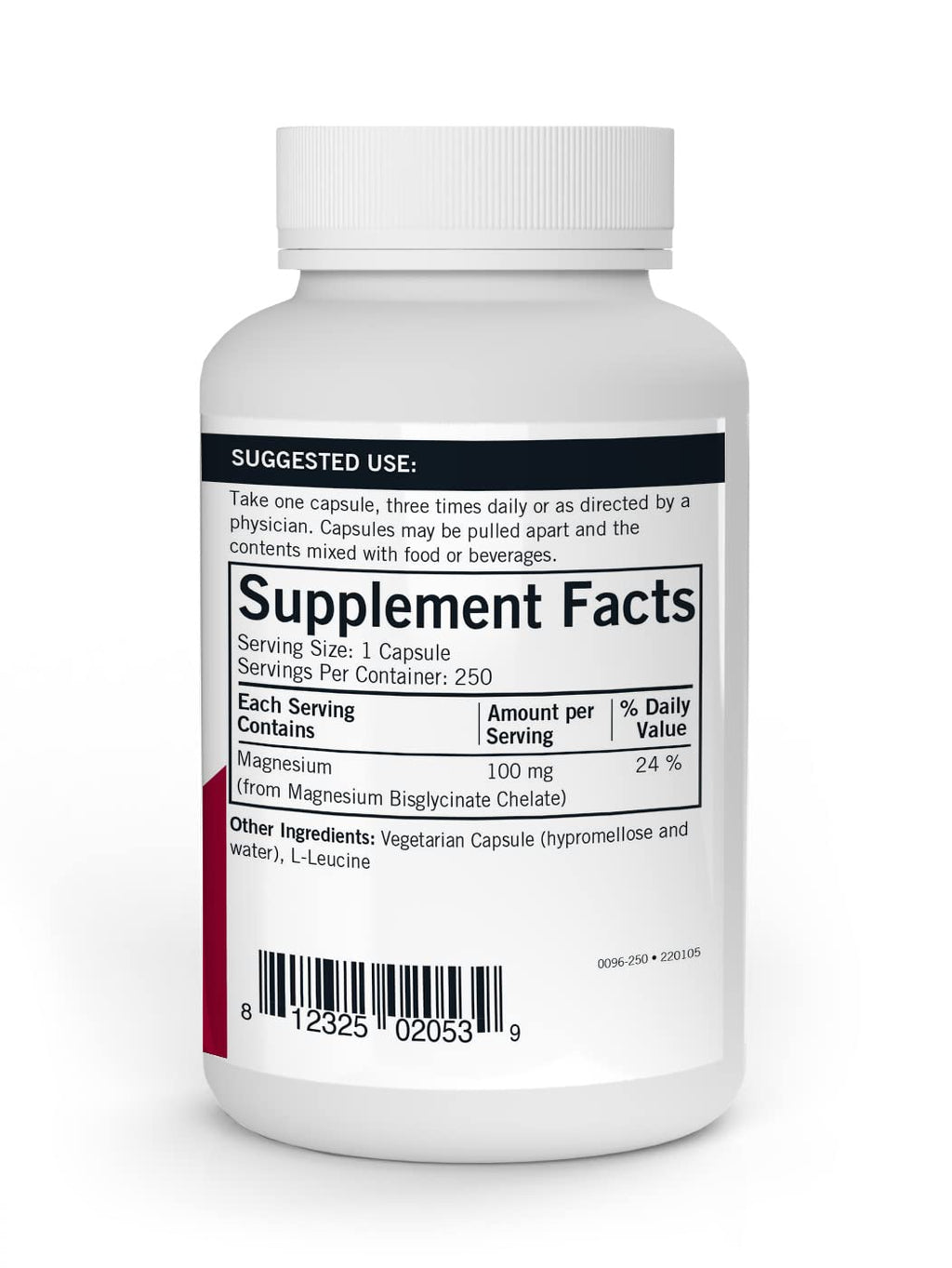 Kirkman Magnesium Bisglycinate Chelate - 250 Capsules | Restful Sleep, Relaxed Nerves & Muscles - Hypoallergenic