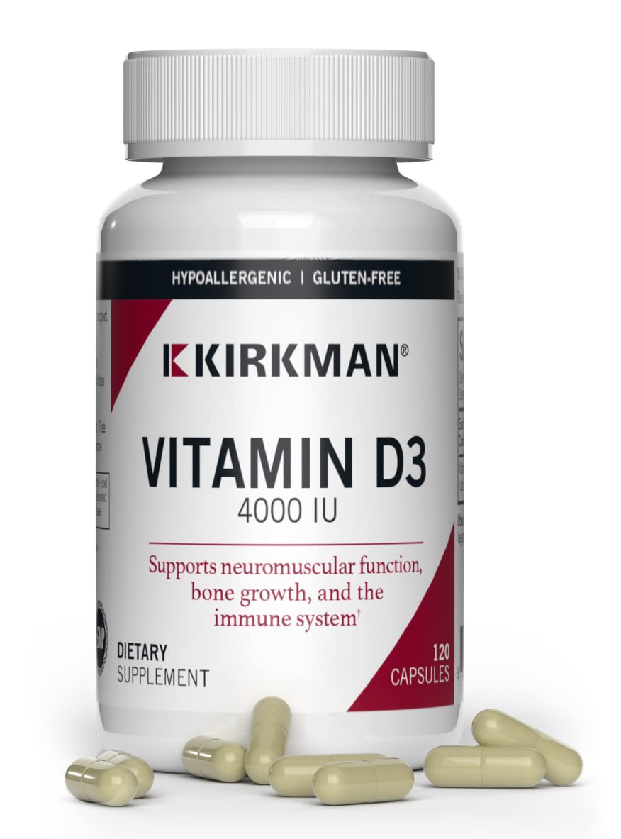 Kirkman Vitamin D3 4000 IU – 120 Capsules | Immune Support & Bone Health