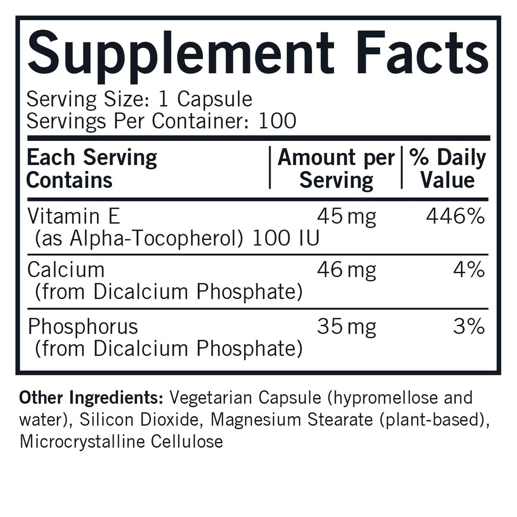 Kirkman Vitamin E 100 IU - Hypoallergenic | 100 Vegetarian Capsules | Gluten Free | Casein Free | Soy-Free (Pack of 2)