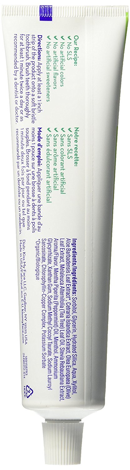 Kiss My Face Gel Teeth Whitening Toothpaste - Fluoride Free, Tea Tree, 13.5 oz (Pack of 3)