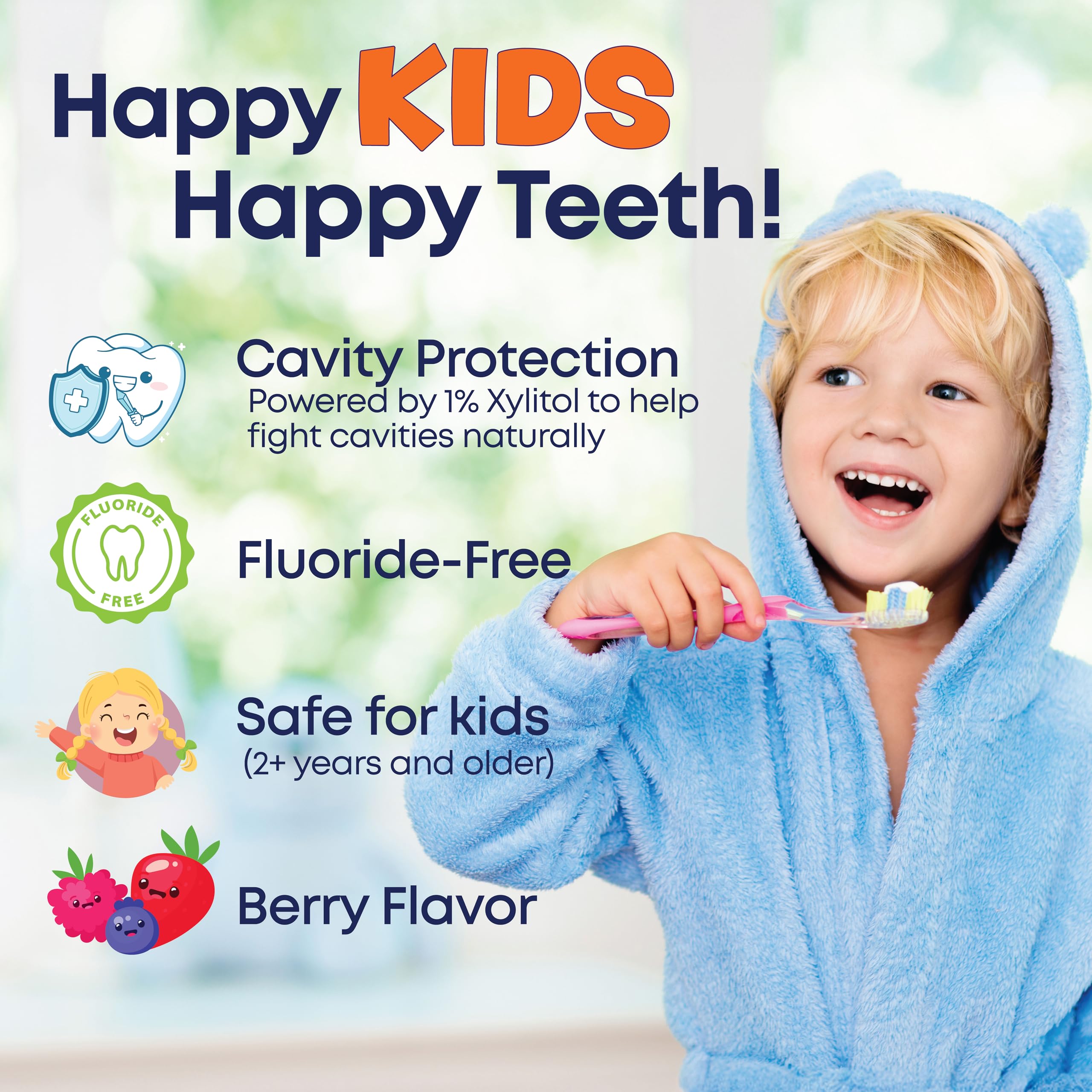 Kiss My Face Kids Toothpaste – Fluoride-Free Berry Flavor, Vegan, 4 oz