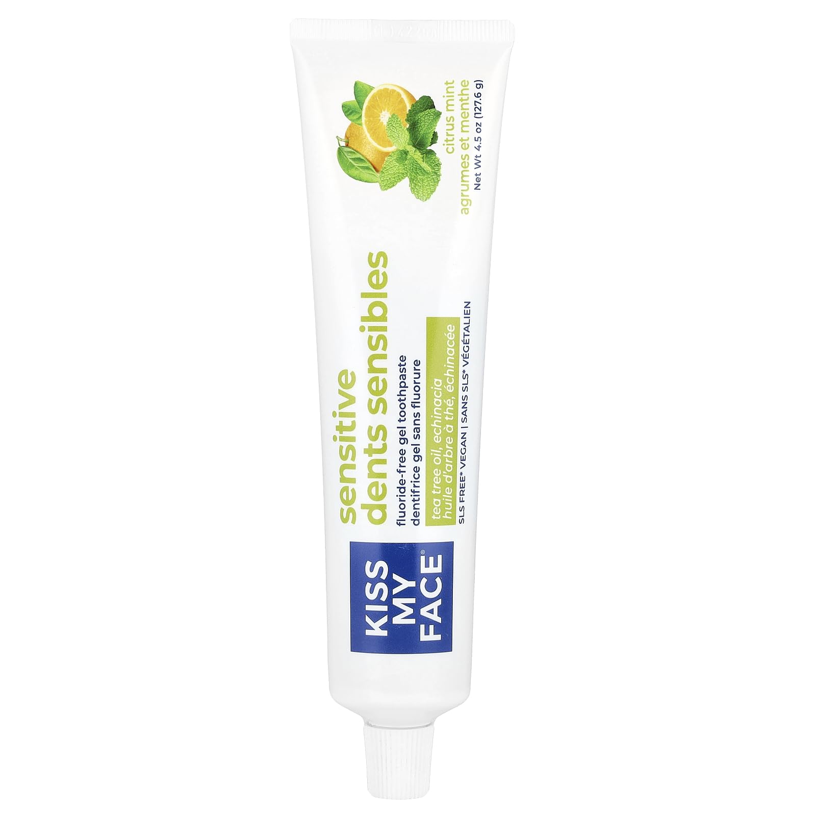 Kiss My Face Sensitive Citrus Mint Gel Toothpaste – SLS Free, Fluoride Free, 4.5 oz
