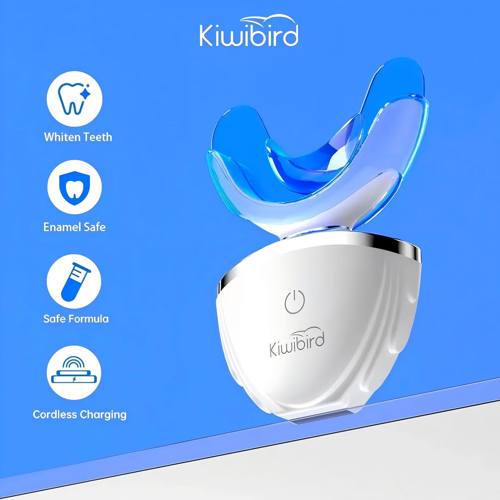 KIWIBIRD Teeth Whitening Kit for Sensitive Teeth – 3 Gel Pens & LED Light