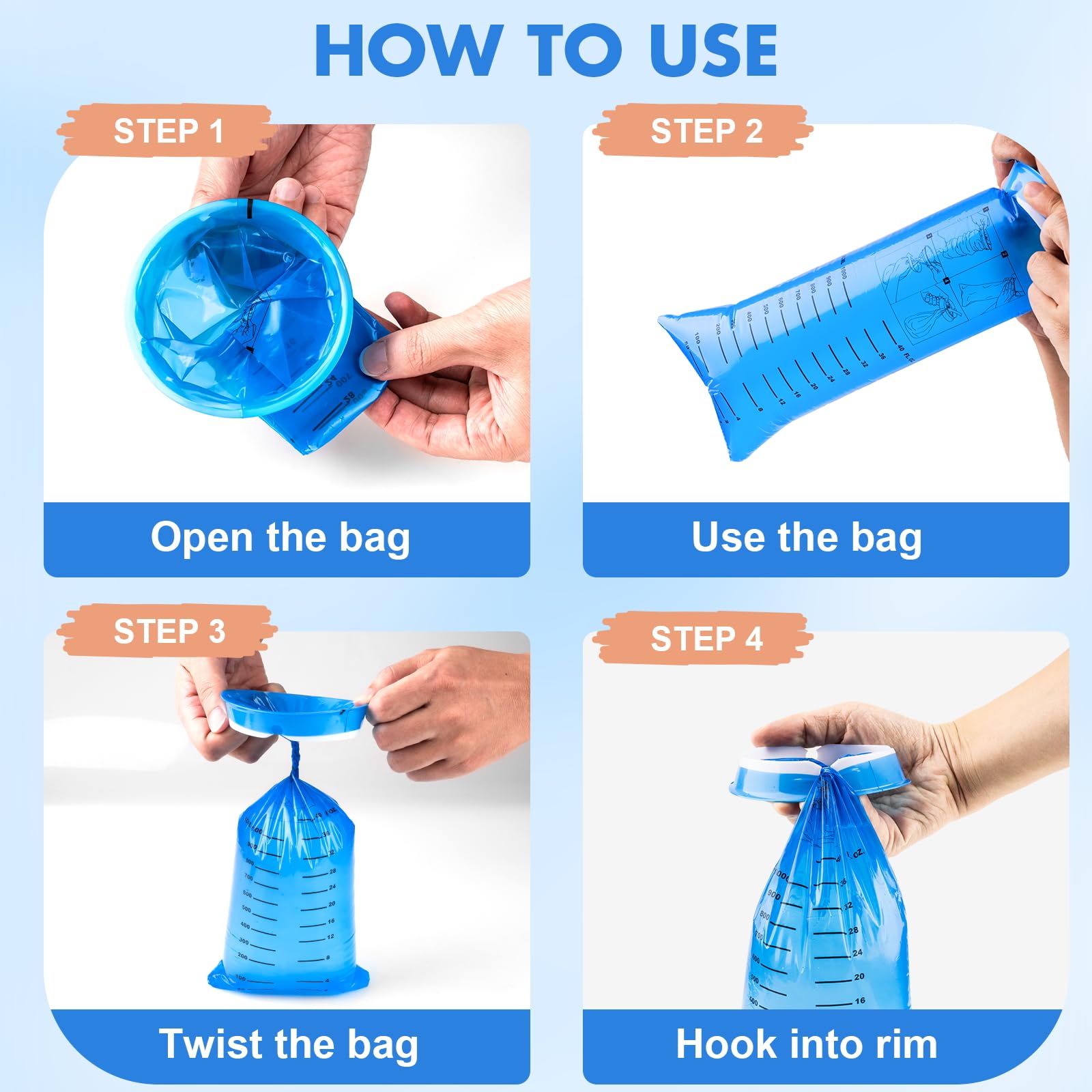 KKEETUR 45 Pack Throw Up Bags Disposable – 1000ml Emesis Bags for Travel, Motion Sickness & Car Flights