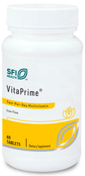 Klaire Labs SFI Health VitaPrime - Iron Free Multivitamin for Women & Men - Promote Immune Function & Support Nutritional Gaps - Two-Per-Day Multivitamin with Methyl Folate & B12 (60 Tablets)