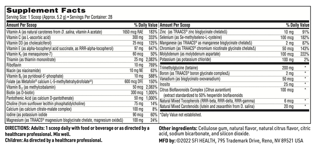 Klaire Labs VitaSpectrum Powder for Kids – Citrus Multivitamin/Mineral (No Copper, Iron, Gluten or Casein) – 30 Servings, 171 g