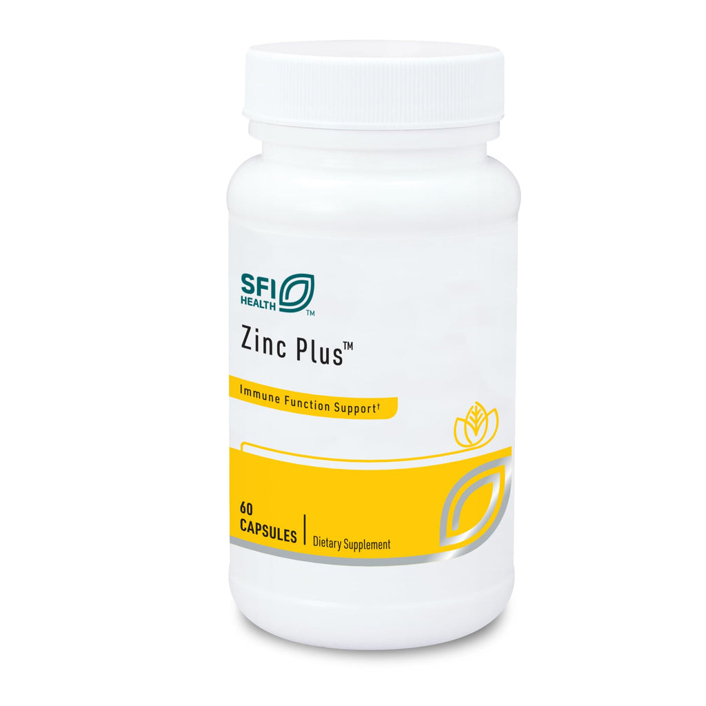 Klaire Labs Zinc Plus Immune Support - Zinc Citrate with Copper, Vitamin B6 & Vitamin C | Hypoallergenic 60 Capsules