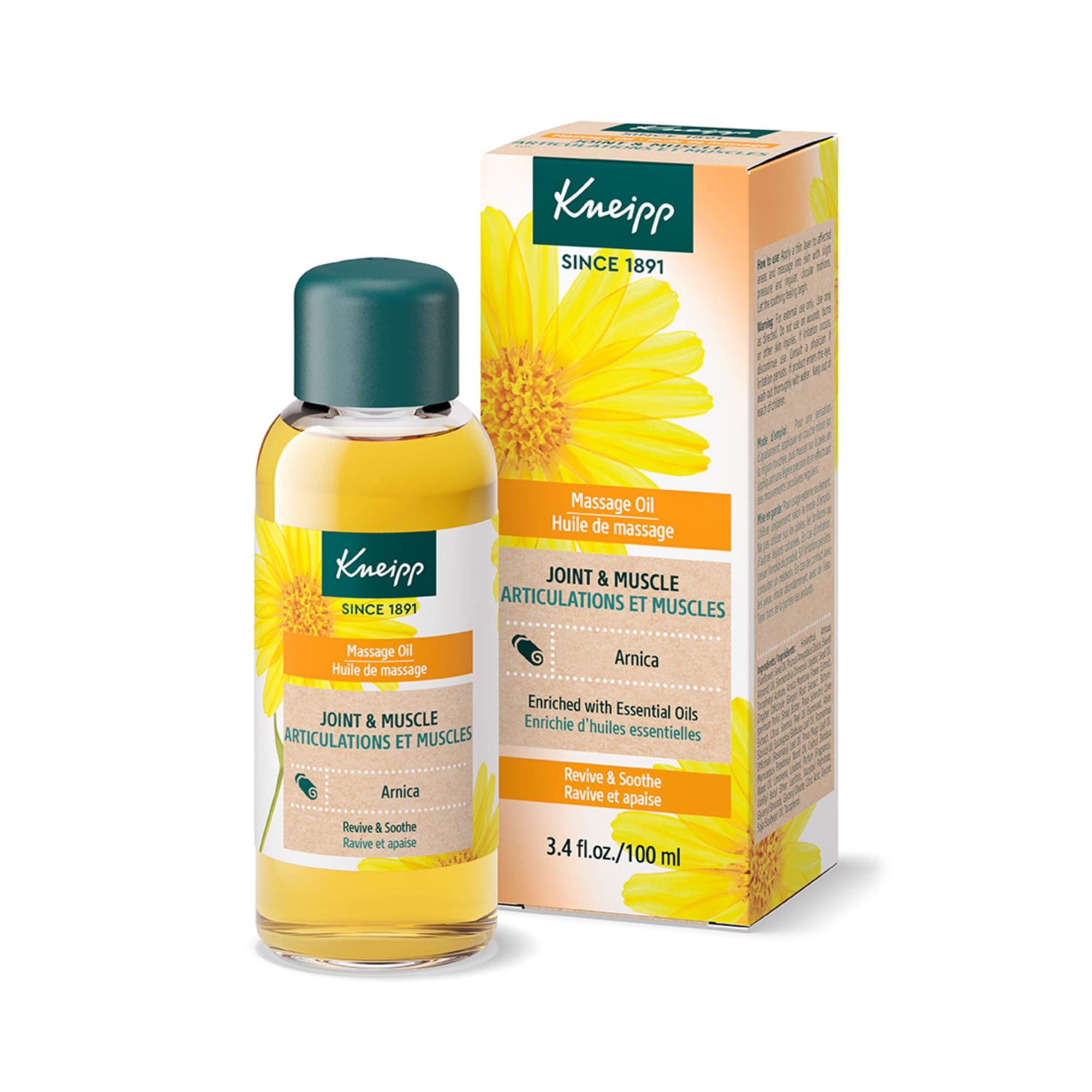 Kneipp Joint & Muscle Arnica Massage Oil – 3.4 fl oz | Vegan