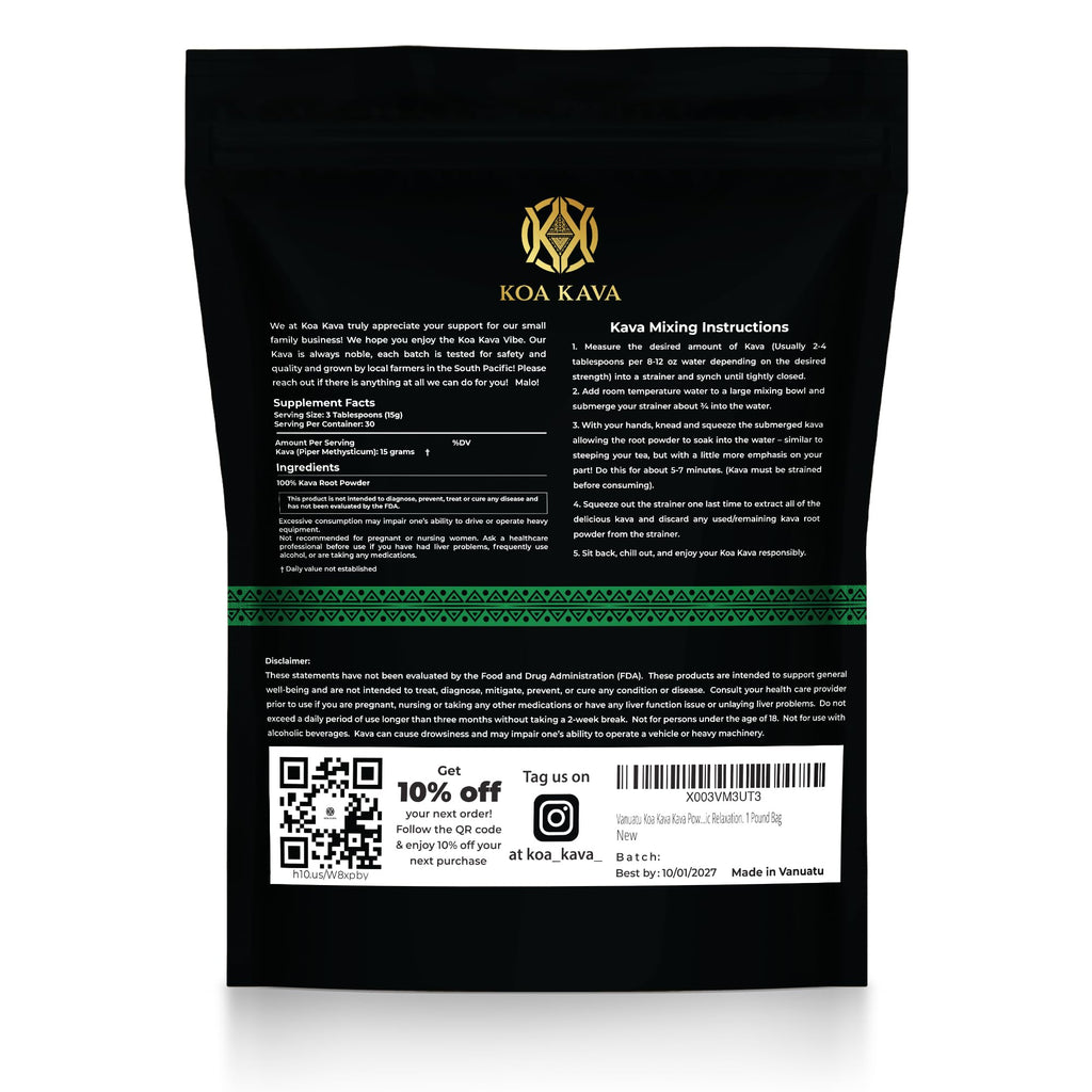 Koa Kava Vanuatu Kava Powder – Noble Waka Kava from Lateral Roots (1 lb)