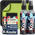 Koala Eyeglass Lens Cleaner Spray Kit | 4 Piece Set – 2x Cleaner Bottles + 2x Microfiber Cloths | Made in USA