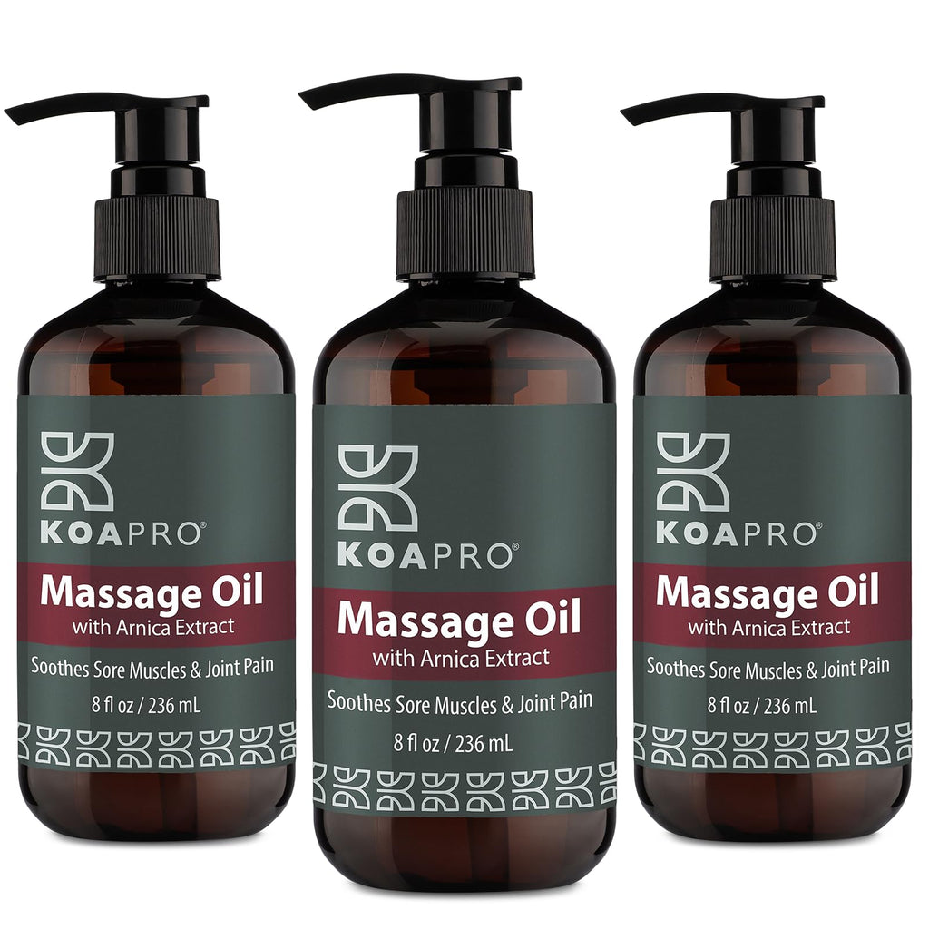 KOAPRO Arnica Sore Muscle Massage Oil – Post-Workout Relief, Anti-Cellulite & Deep Tissue Therapy (3 Pack)