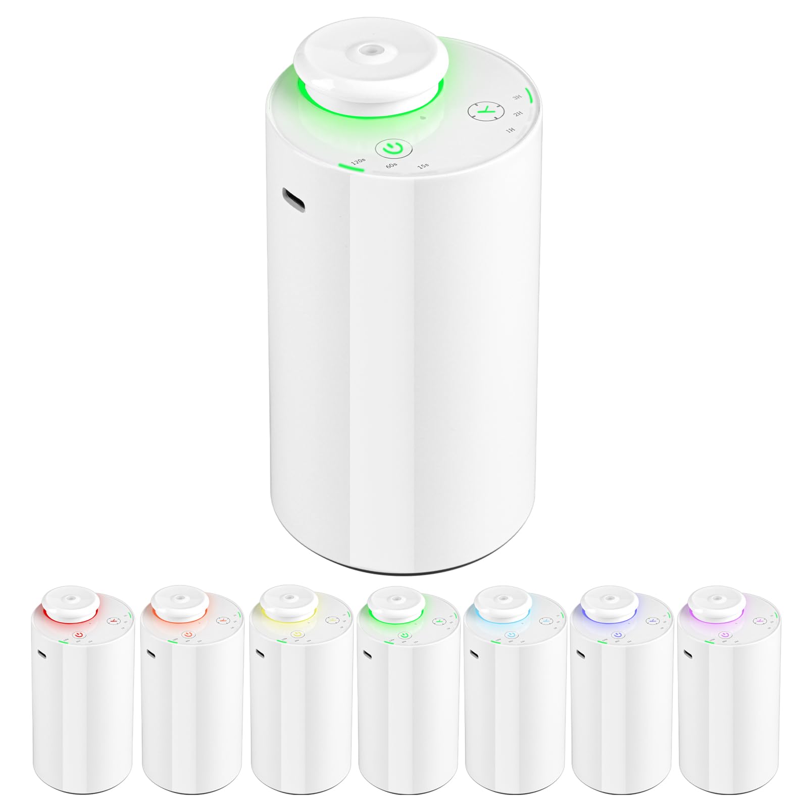 KONCHILE Waterless Essential Oil Diffuser | Battery Powered, 7-Color LED