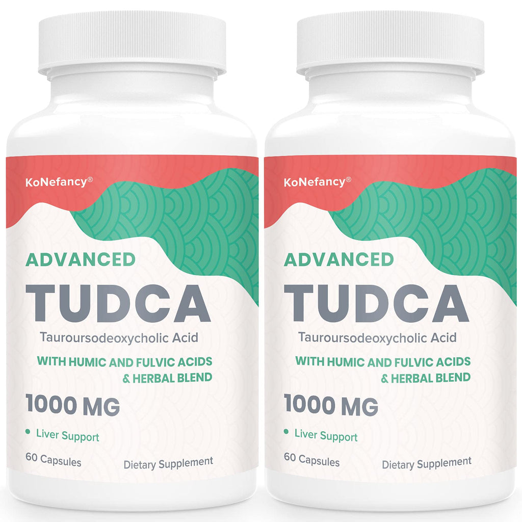 KoNefancy TUDCA 1000 mg Liver Support – Milk Thistle + Fulvic/Humic Acid, 120 Vegan Capsules