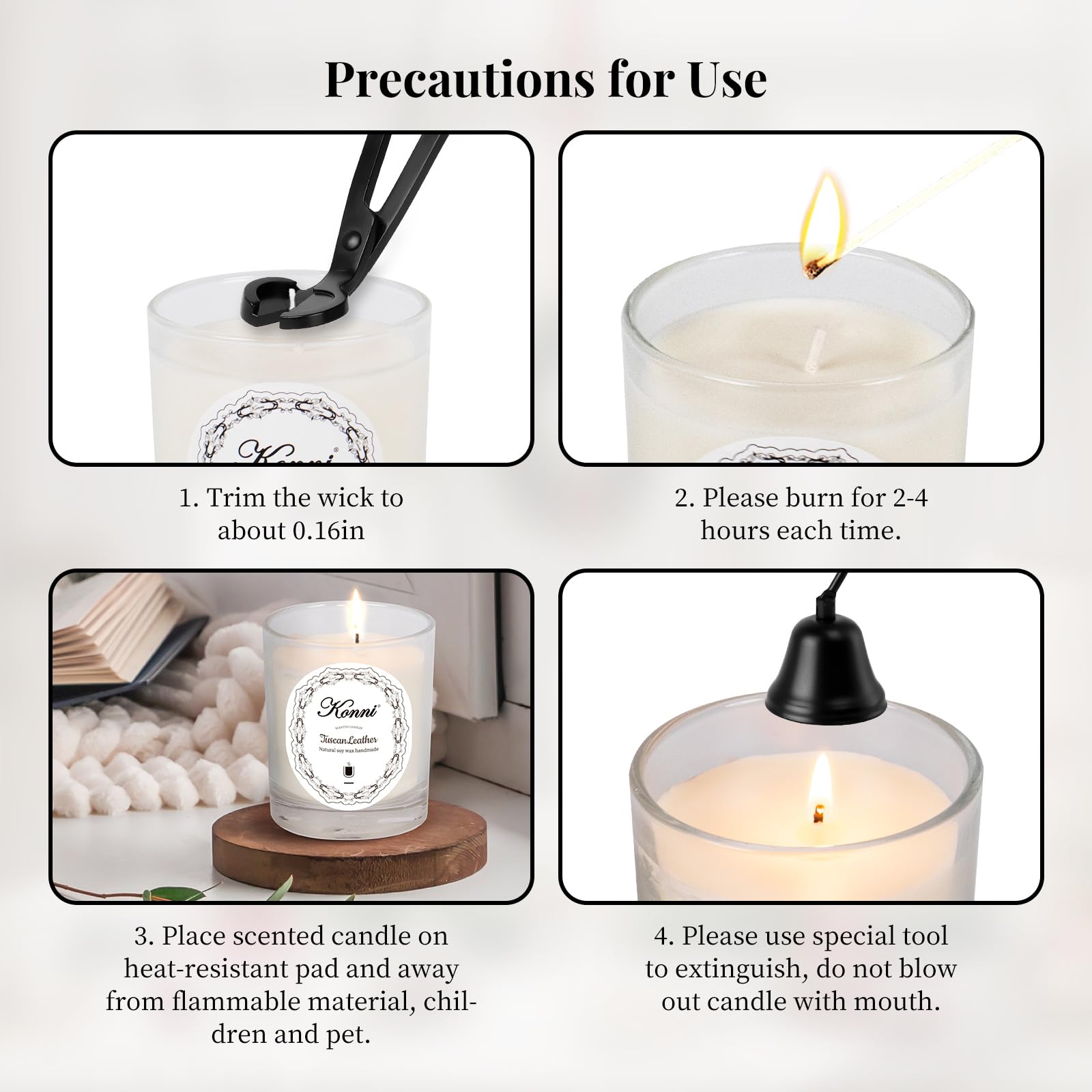 KONNI Scented Candles – 7.4oz Jar Soy Wax Candle, Aromatherapy, 40H Burn Time, Dappled Shade Gift