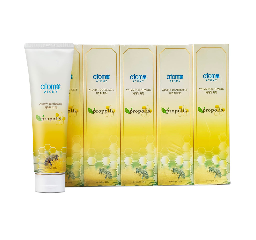 Korean Propolis Toothpaste – Bees Dental Oral Care System (7.05 oz x 5 pcs) for Atomy
