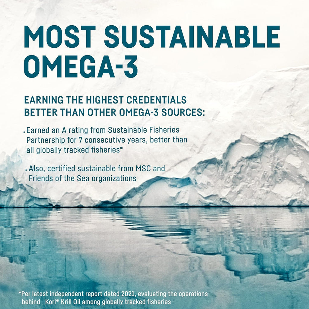 Kori Krill Oil Omega-3 Softgels – Superior Absorption Antarctic Krill, 400 mg, 270 Softgels (EPA & DHA)