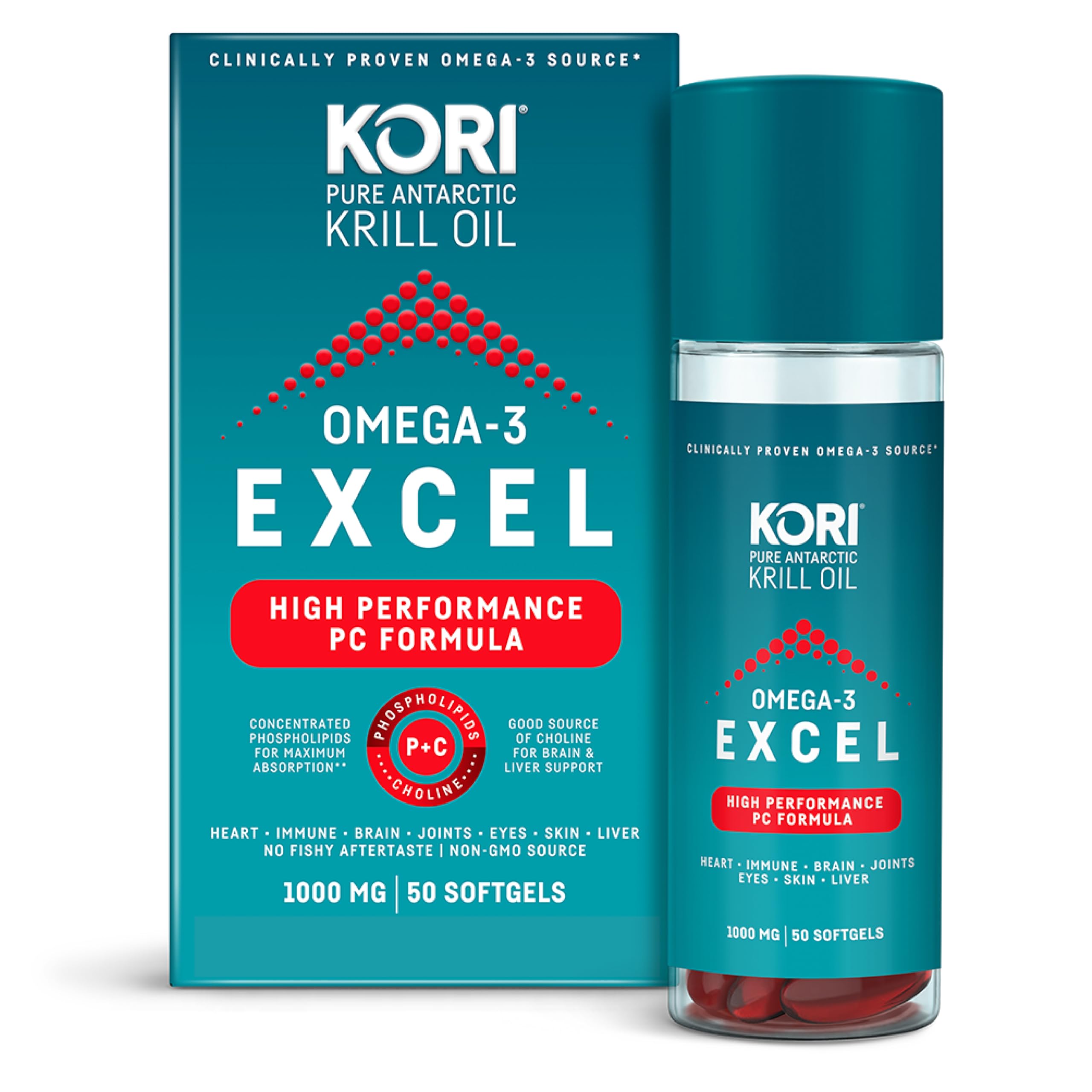 Kori Krill Omega 3 Excel Krill Oil 1000mg | High Absorption EPA & DHA