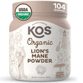 KOS Organic Lion's Mane Powder - Vegan Nootropic, USDA Certified, 104 Servings