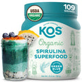 KOS Organic Spirulina Powder - USDA Organic, Non-Irradiated, 109 Servings, Vegan