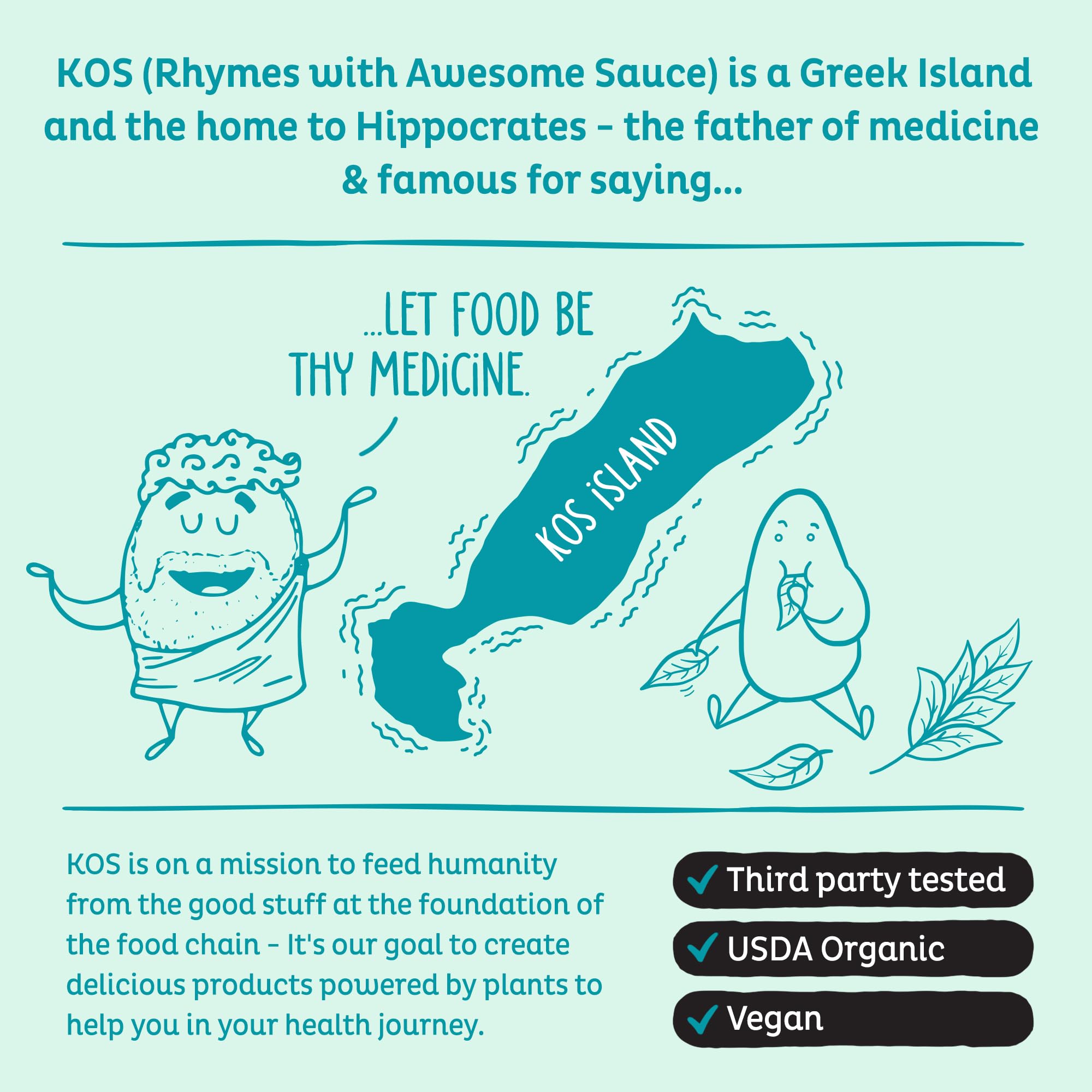 KOS Organic Spirulina Powder - USDA Organic, Non-Irradiated, 109 Servings, Vegan