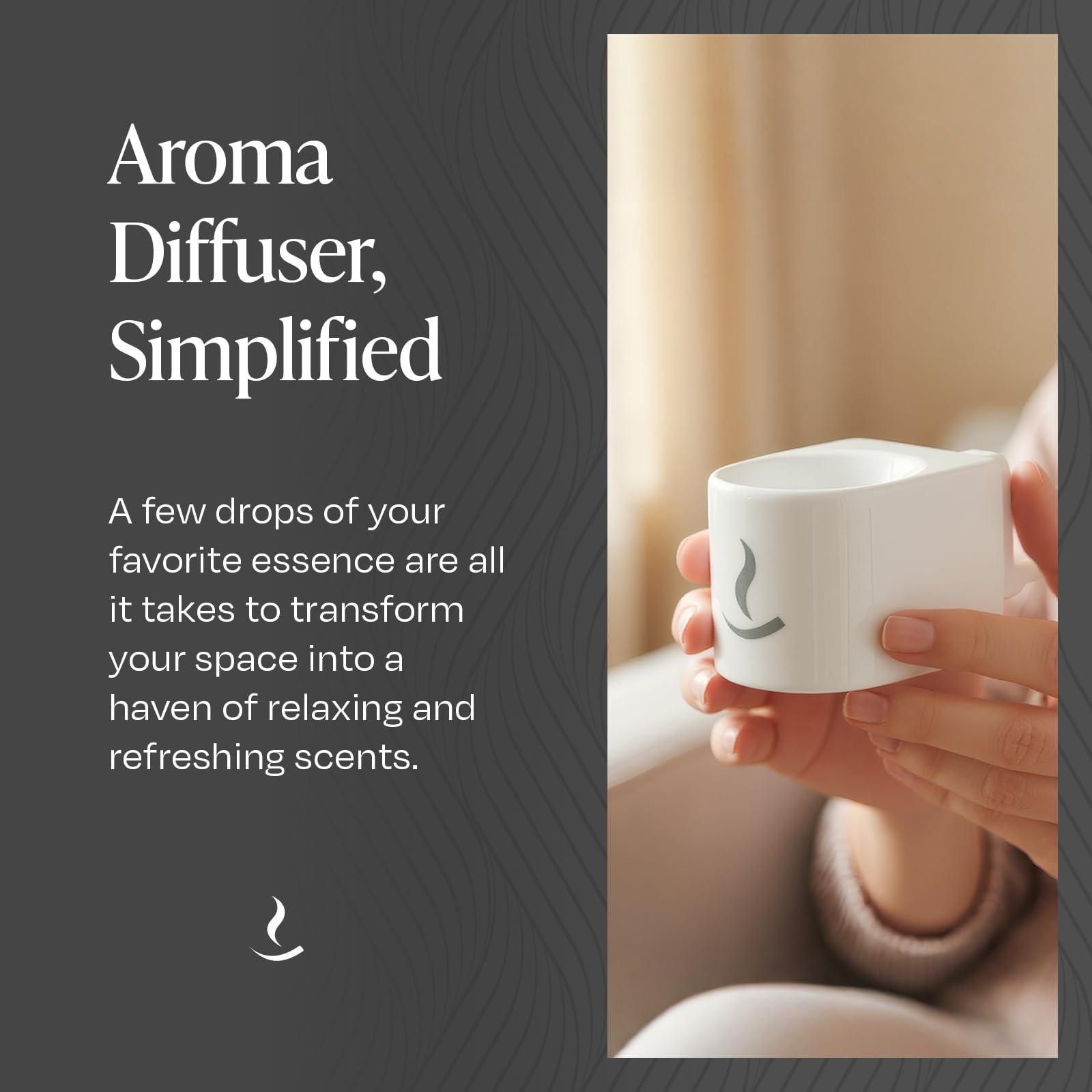 Kravo Porcelain Essential Oil Diffuser – Original White | Plug-in Aromatherapy Diffuser