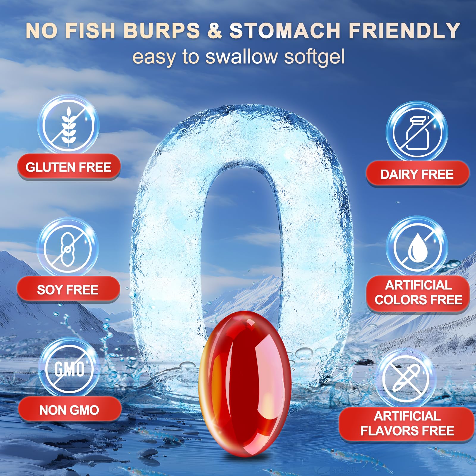 Krill Oil 1200 mg Omega-3 | High-Absorption EPA/DHA + Astaxanthin (60 Servings)