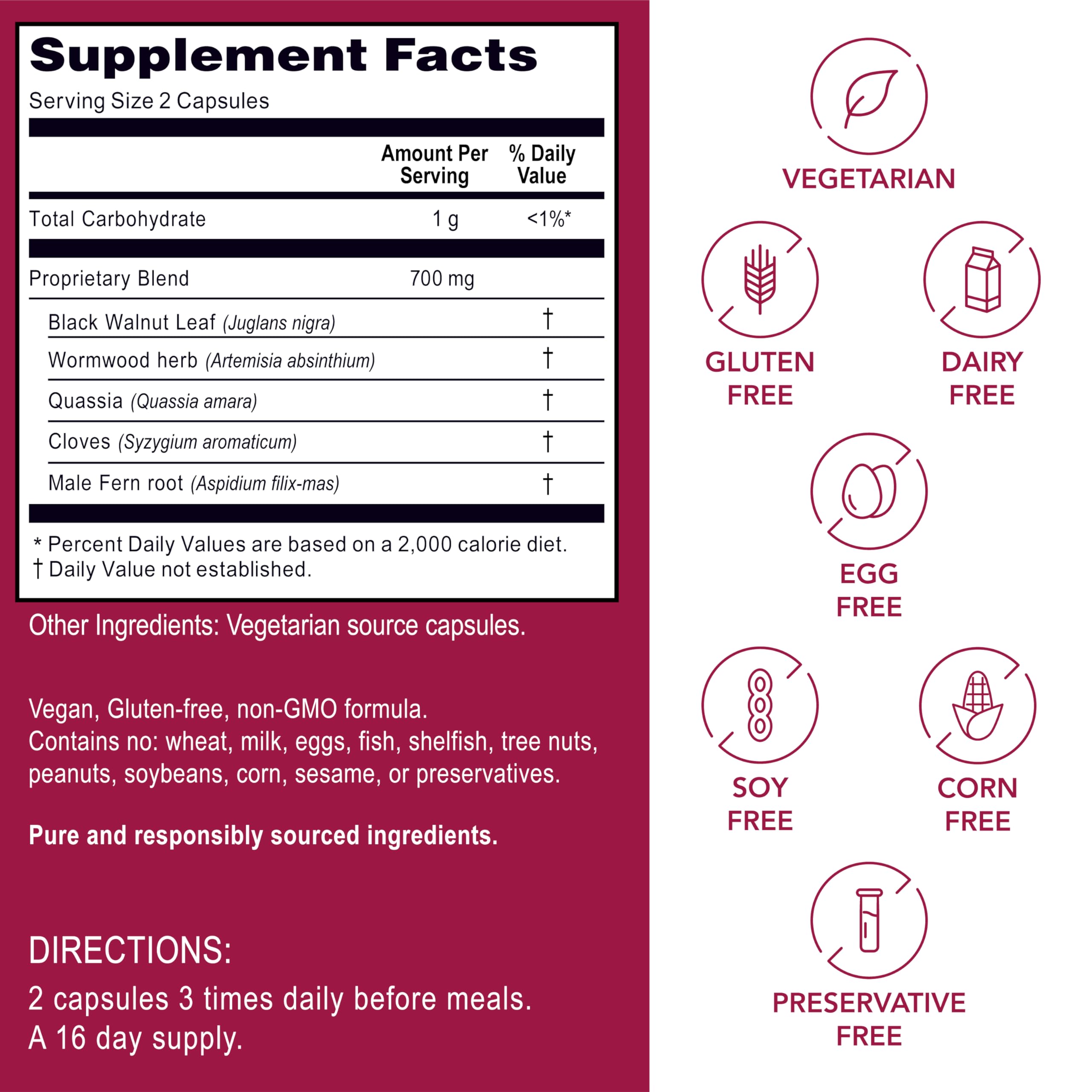 Kroeger Herb Wormwood Detox Kit – Capsules, Non-GMO & Gluten Free, Made in USA