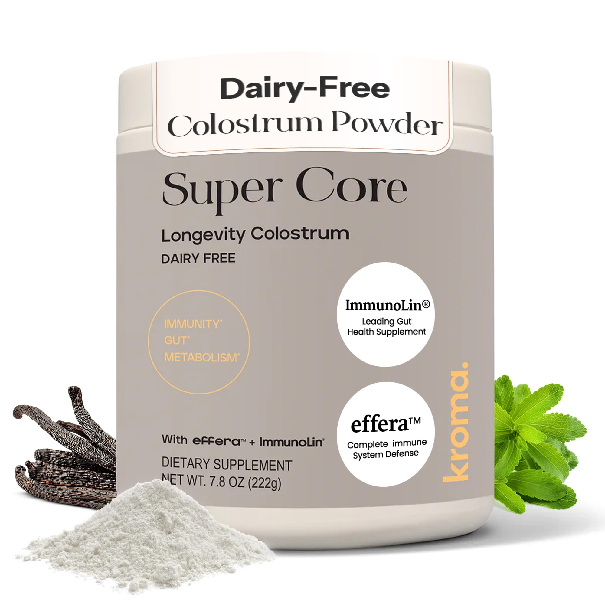 KROMA Super Core Dairy-Free Colostrum Powder — Gut Health & Immune Support