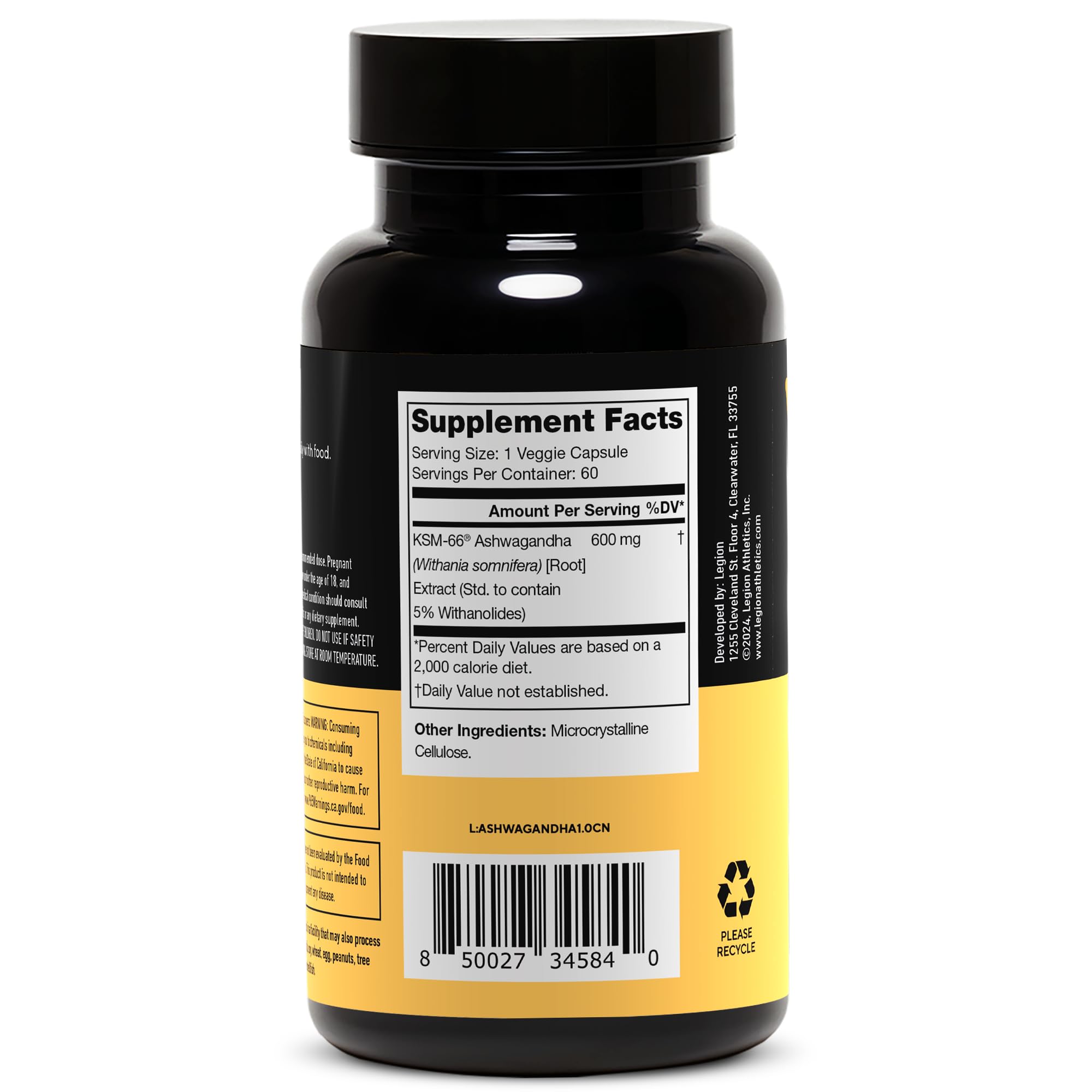 LEGION KSM-66 Ashwagandha Root Extract - Extra Strength (60 Servings)