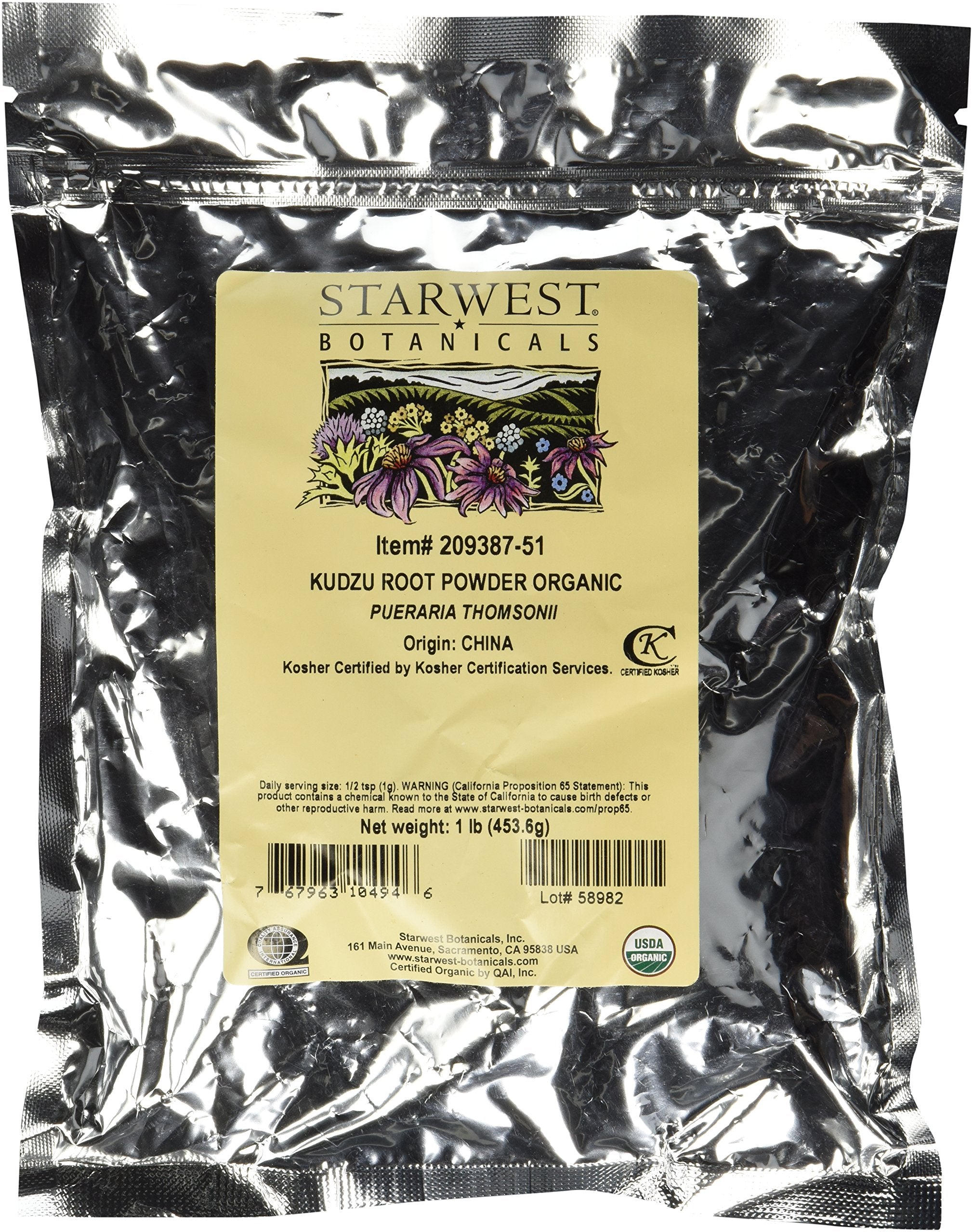 Kudzu Root Powder Organic - Pueraria Thomsonii, 1 lb | Starwest Botanicals