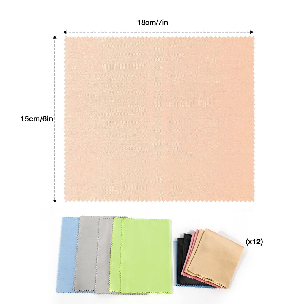 Kukifun 12 Pack Microfiber Cleaning Cloths – Premium Eyeglasses & Screen Cleaning Cloths (6 x 7 in)