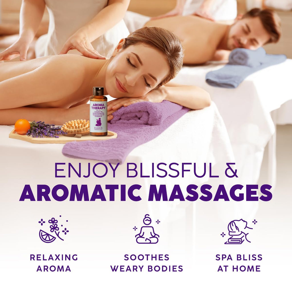 KUKKA Aromatherapy Massage Oil – Massage Therapy & Sore Muscles | 3.4 Fl Oz