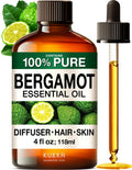 KUKKA Bergamot Essential Oil 4 Oz – Hair, Skin, Diffuser, Aromatherapy & Soap Making