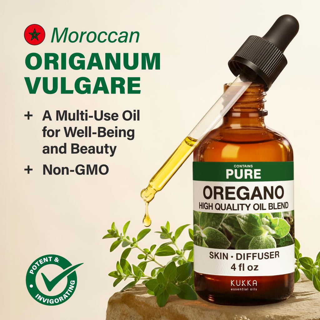 KUKKA Oregano Essential Oils - 4 Fl Oz | Hair & Skin Care, Diffuser, Aromatherapy & DIY Soap Making