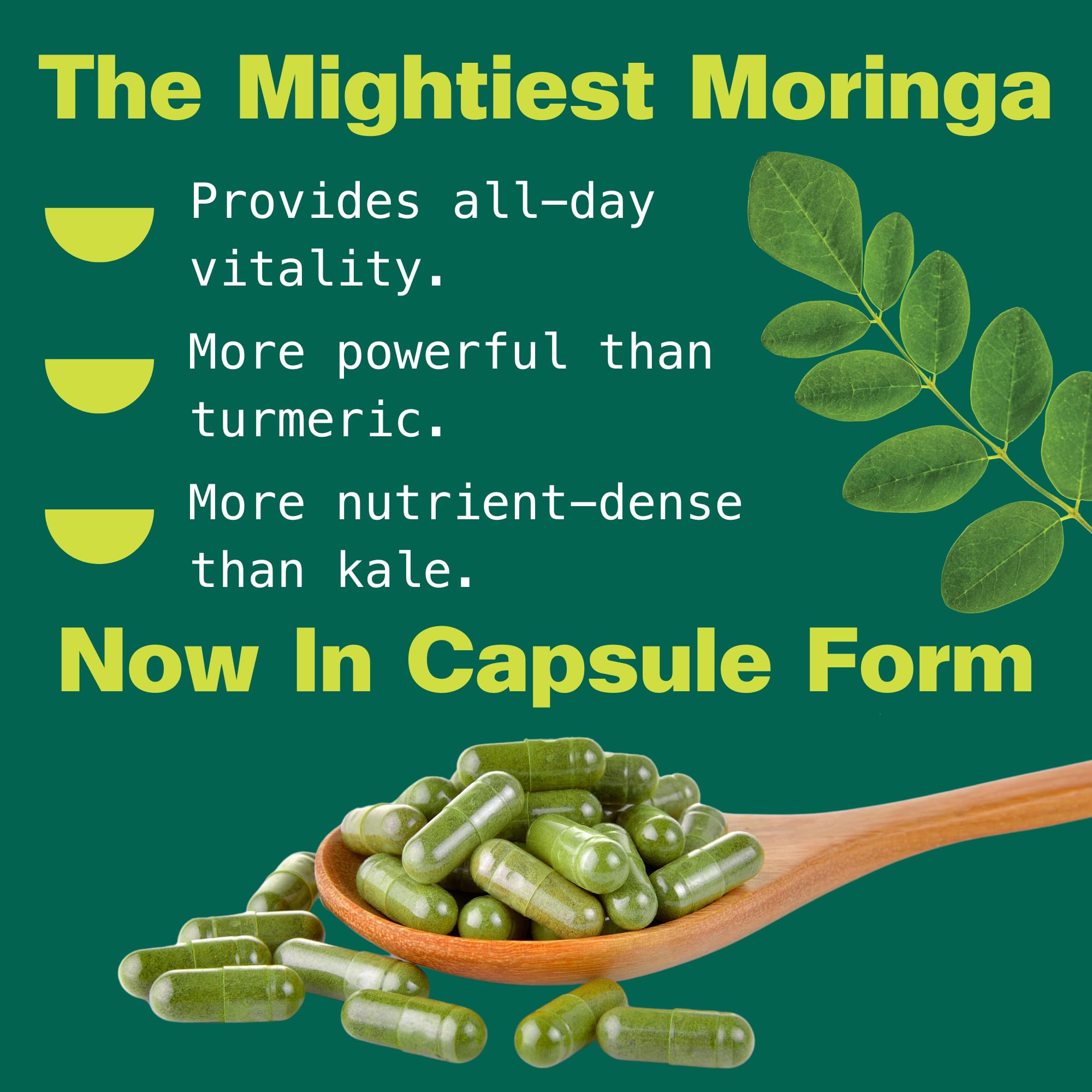 Kuli Kuli Organic Moringa Capsules [60 Count] - Premium Moringa Leaf Powder Capsules