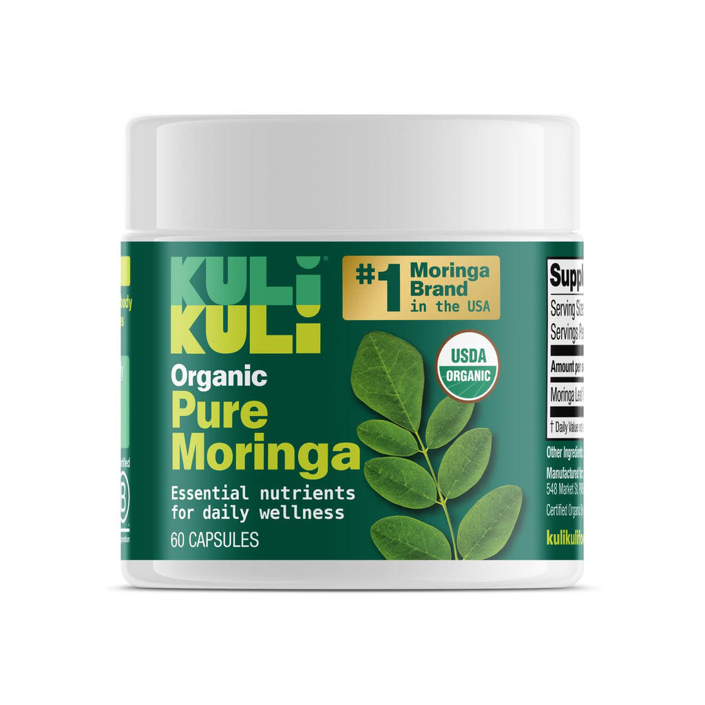 Kuli Kuli Organic Moringa Capsules [60 Count] - Premium Moringa Leaf Powder Capsules