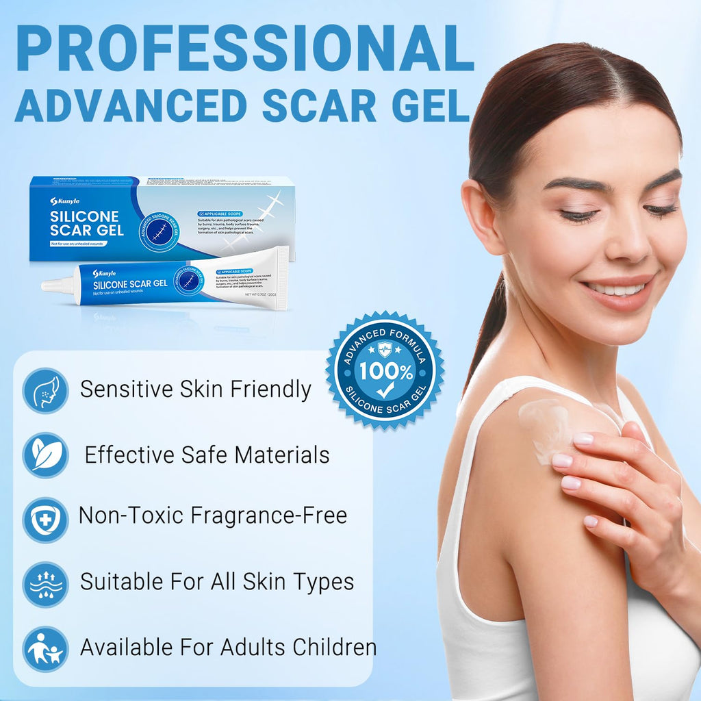 Kunyle Silicone Scar Gel – Advanced Scar Cream for Surgical Scars, Stretch Marks & Keloids | 0.70oz (20g)
