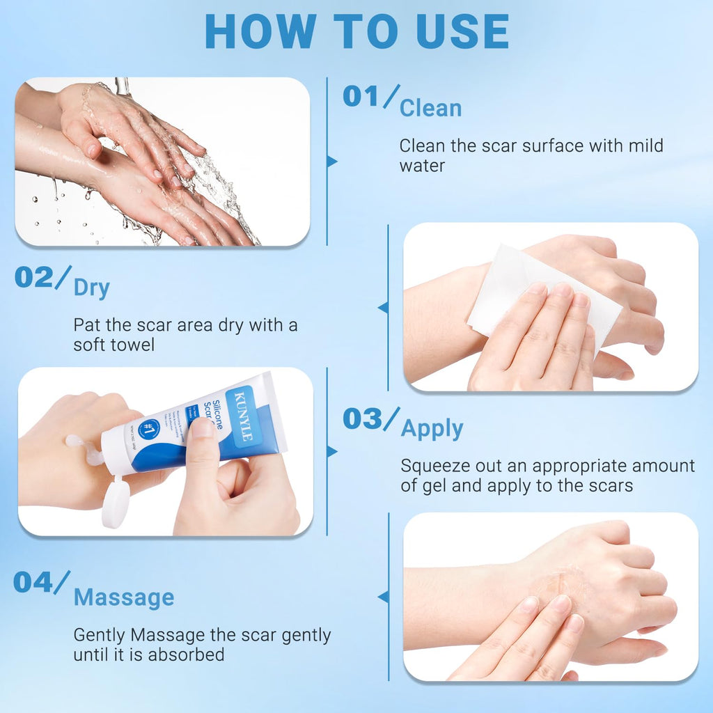 Kunyle Silicone Scar Gel – Advanced Scar Cream for Surgical Scars, Stretch Marks & Keloids (60g)