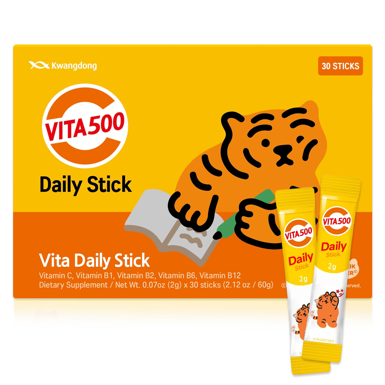 KWANGDONG Vita500 Daily Sticks – Immune Support & Energy with Vitamin C 500mg (30 Sticks)