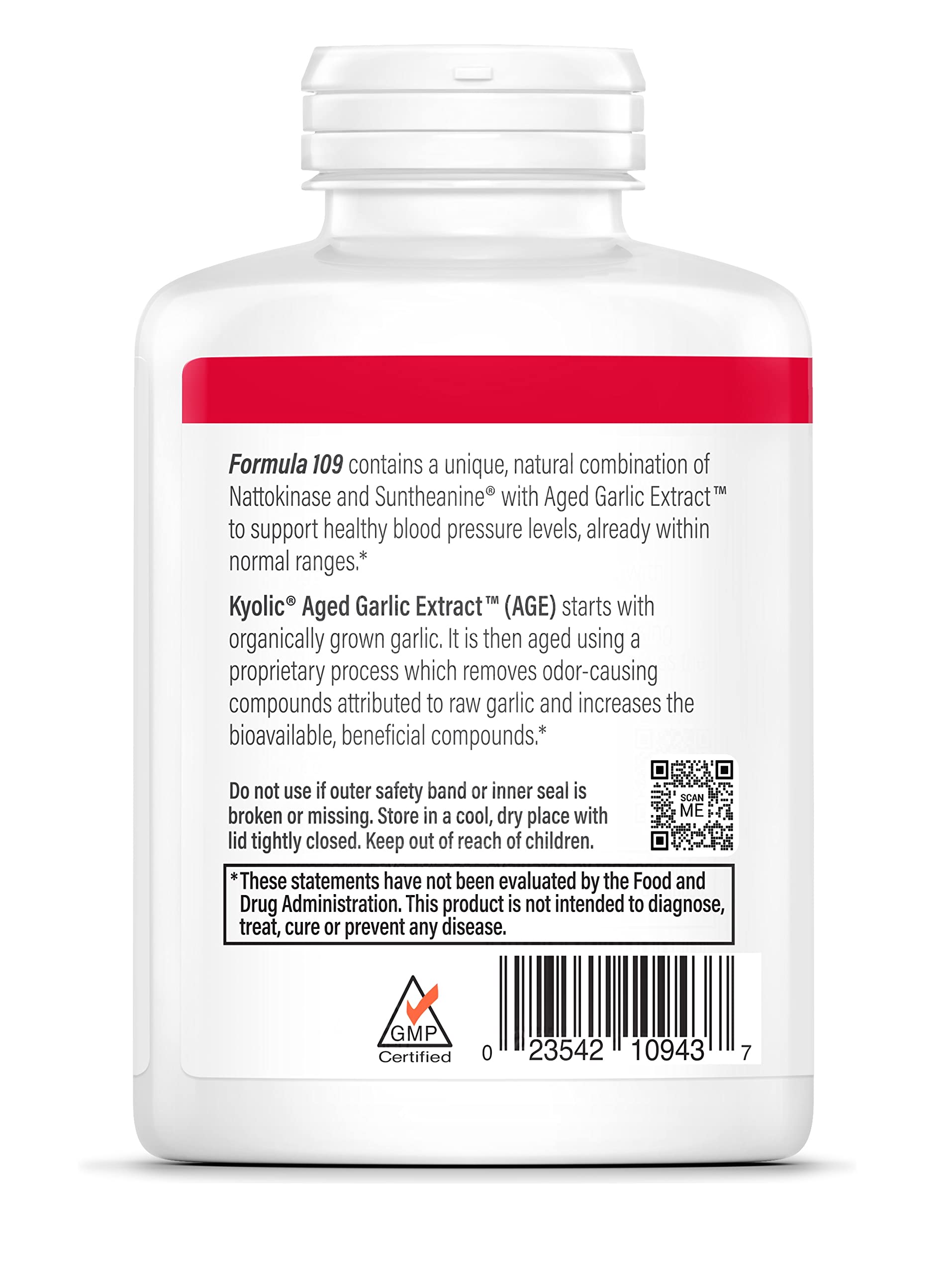 Kyolic Aged Garlic Extract Formula 109 – Blood Pressure Health, 240 Capsules