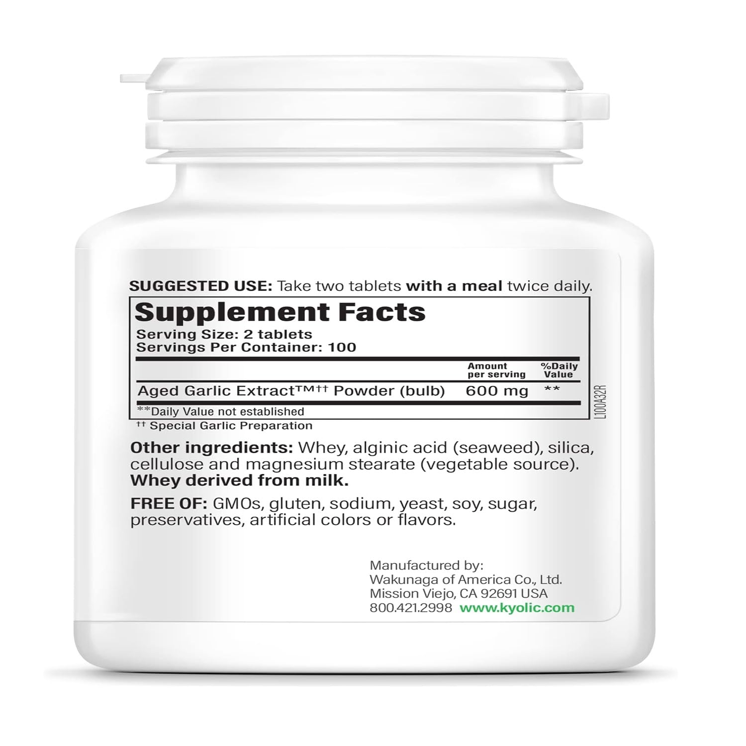 Kyolic Aged Garlic Extract Formula 100 – Cardiovascular Health (200 Tablets)