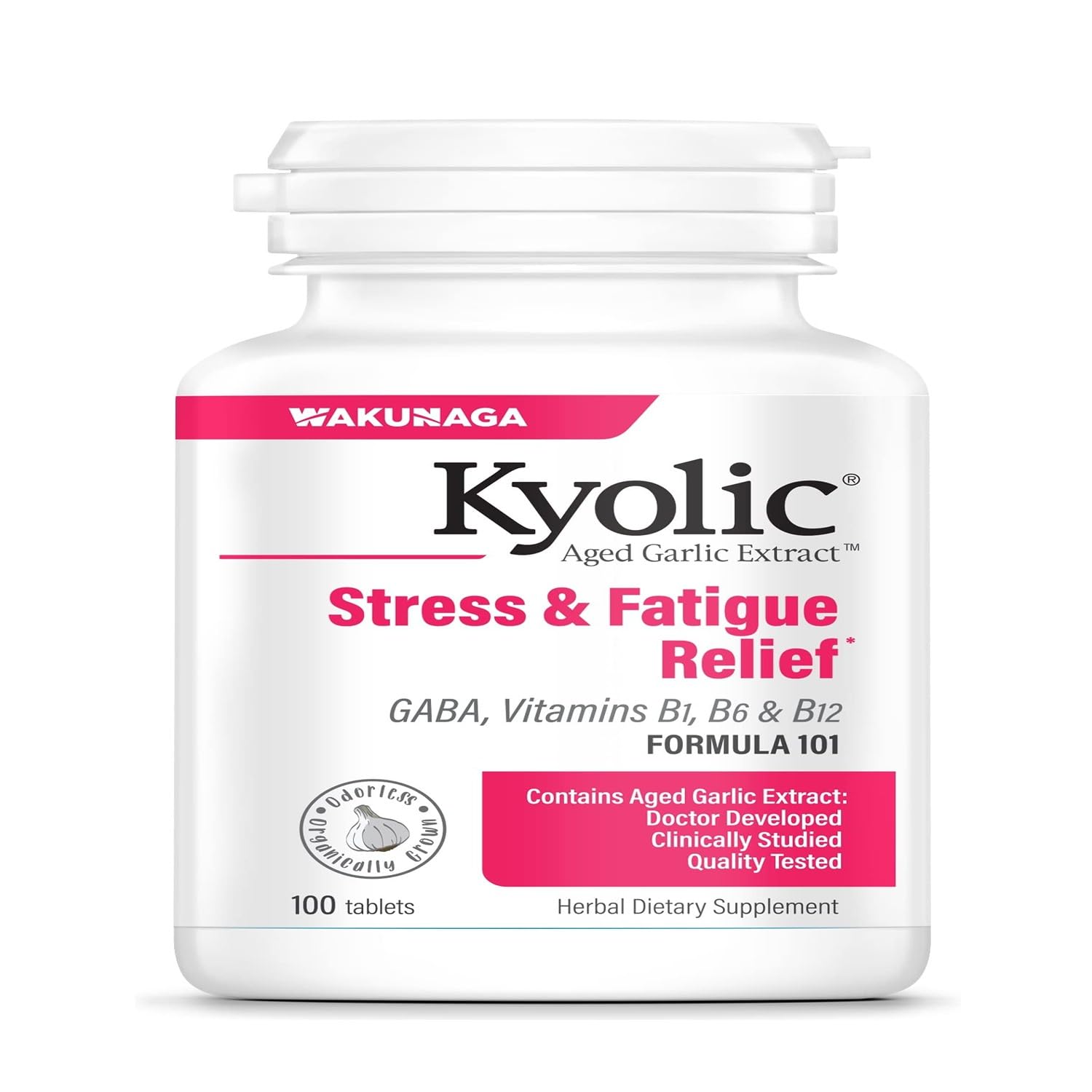 Kyolic Aged Garlic Extract Formula 101 – Stress & Fatigue Relief*, 100 Tablets