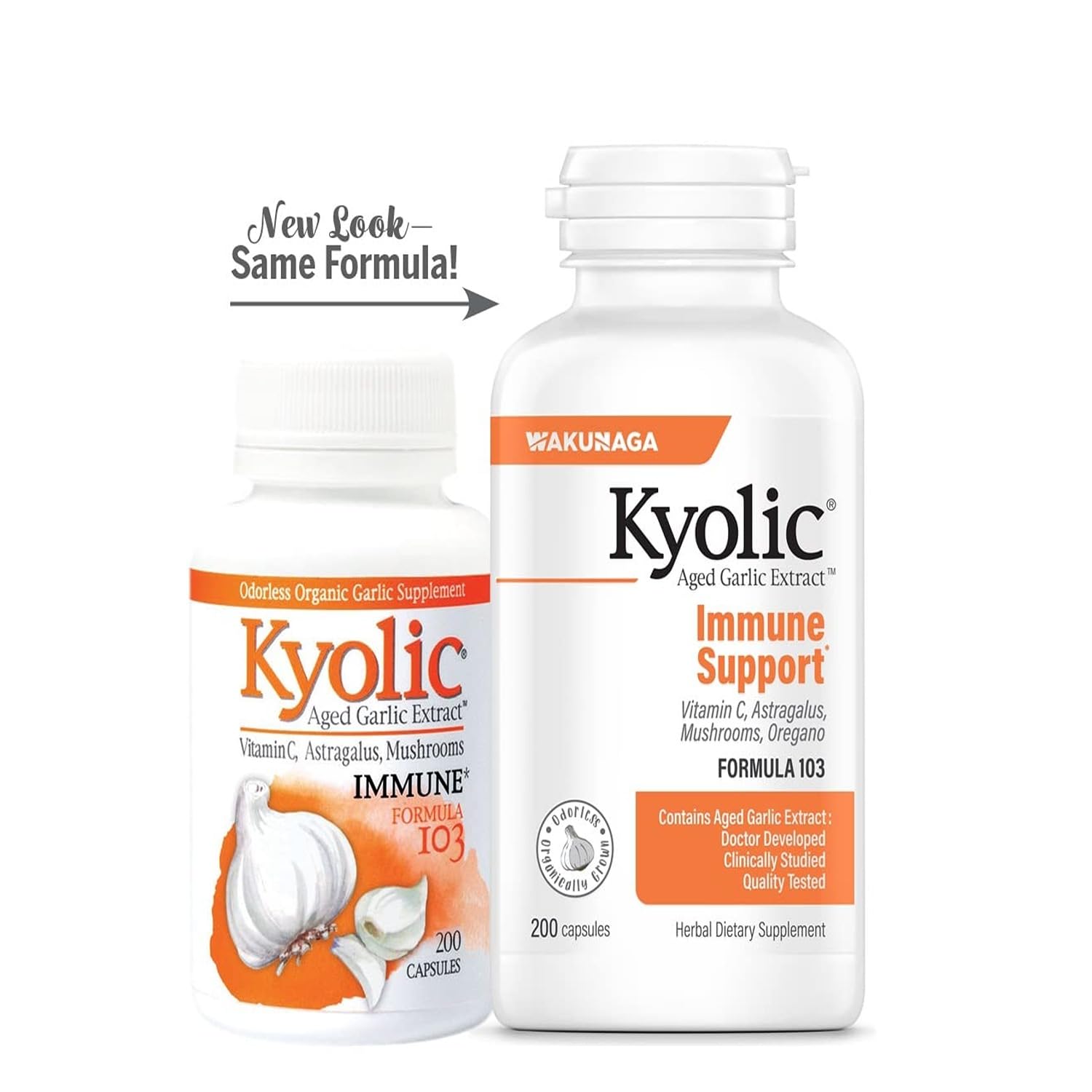 Kyolic Aged Garlic Extract Formula 103 – Immune Support, 200 Capsules